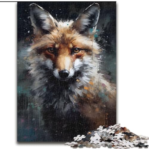 Puzzle 1000 Teile für Erwachsene und Jugendliche, Ölgemälde, Fuchsporträt, Dekomprimierendes intellektuelles Lernspielzeug, Geburtstagsgeschenk, Geschenke (Größe 50x75cm) von MLADSOEHK