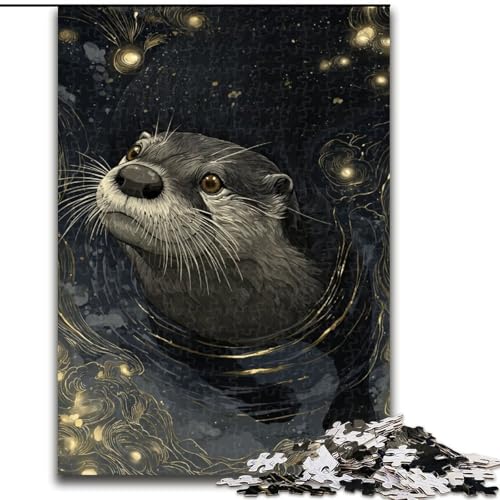 Puzzle 1000 Teile für Erwachsene und Jugendliche, Otter, Dekomprimierendes intellektuelles Lernspielzeug, Geburtstagsgeschenk, Geschenke (Größe 50x75cm) von MLADSOEHK