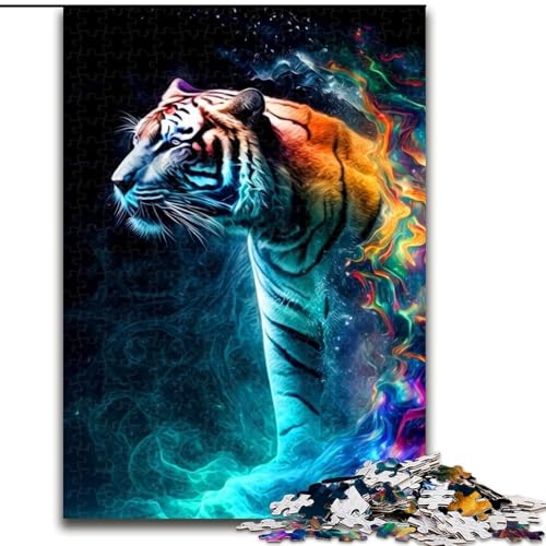 Puzzle 1000 Teile für Erwachsene und Jugendliche, Tiger, entspannendes intellektuelles Lernspielzeug, Geburtstagsgeschenk, Geschenke (Größe 26x38cm) von MLADSOEHK