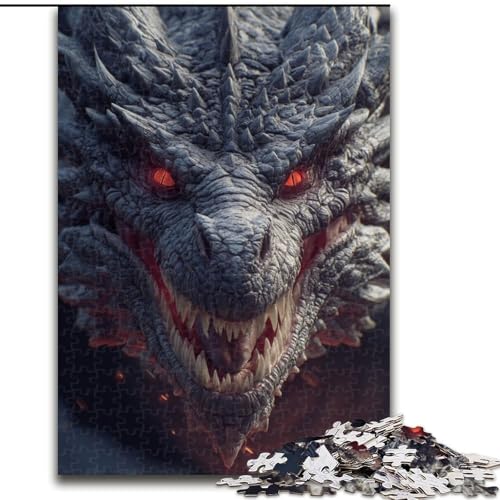 Puzzle 1000 Teile für Erwachsene und Jugendliche, geheimnisvoller Drache, entspannendes intellektuelles Lernspielzeug, Geburtstagsgeschenk, Geschenke (Größe 26x38cm) von MLADSOEHK