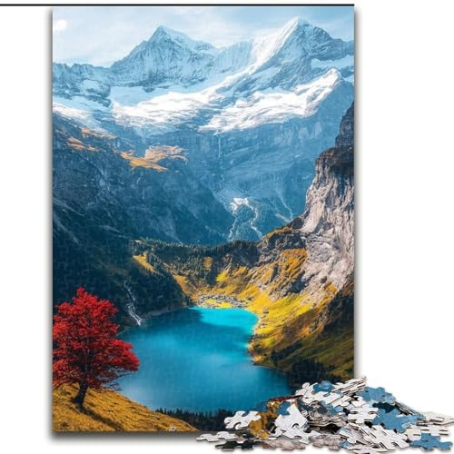Puzzle 1000 Teile für Erwachsene und Jugendliche, wunderschöne Berge und Seen, Familienspiel zum Stressabbau, schwierige Herausforderung, EIN Kunstwerk für Kinder ab 14 Jahren (Größe 26x38cm) von MLADSOEHK