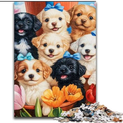 Puzzle 1000 Teile für Erwachsene und Teenager, Welpe, Dekomprimierendes intellektuelles Lernspielzeug, Geburtstagsgeschenk, Geschenke (Größe 50x75cm) von MLADSOEHK