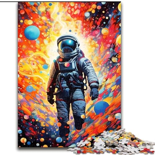 Puzzle 1000 Teile für Teenager, Astronaut im Weltraum, als Lernspiel, Herausforderungsspielzeug, einzigartige Heimdekoration und Geschenke (Größe 26x38cm) von MLADSOEHK