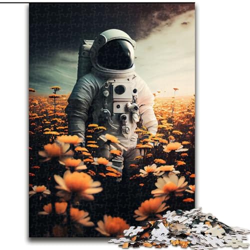 Puzzle 1000 Teile für Teenager, Astronautenblume, als Lernspiel, Herausforderungsspielzeug, einzigartige Heimdekoration und Geschenke (Größe 50x75cm) von MLADSOEHK