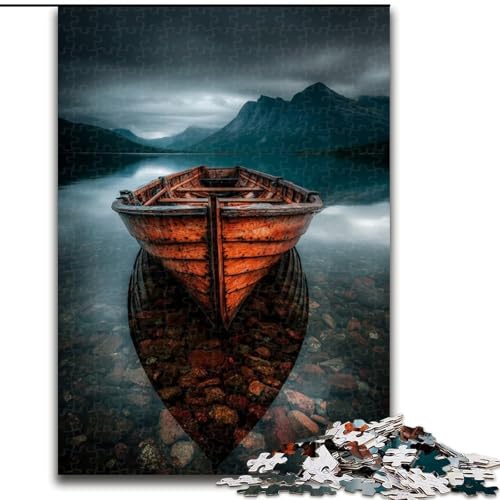 Puzzle 1000 Teile für Teenager, Boot auf dem See, für Kinder ab 14 Jahren, jedes Teil ist einzigartig – lustiges und herausforderndes Spiel für die ganze Familie, tolles Geschenk (Größe 50x75cm) von MLADSOEHK