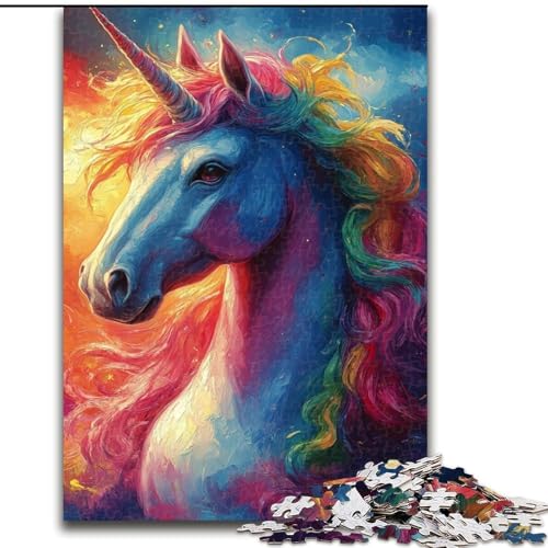 Puzzle 1000 Teile für Teenager, Einhorn-Geschenke, für Lernspiele, Herausforderungsspielzeug, einzigartige Heimdekoration und Geschenke (Größe 26x38cm) von MLADSOEHK