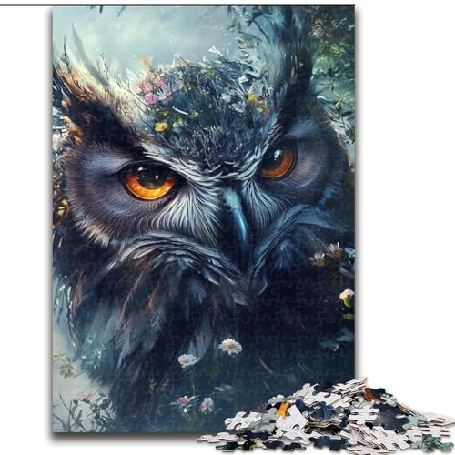 Puzzle 1000 Teile für Teenager, Eule, für Kinder ab 14 Jahren, jedes Teil ist einzigartig – lustiges und herausforderndes Spiel für die ganze Familie, tolles Geschenk (Größe 26x38cm) von MLADSOEHK