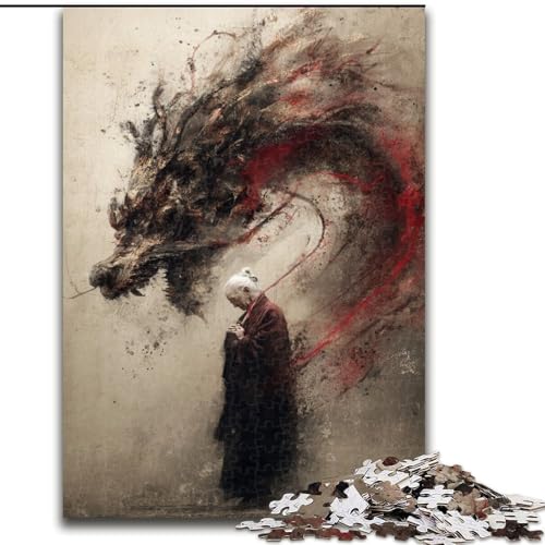 Puzzle 1000 Teile für Teenager, Fantasy-Drache, Spiele, Spielzeug, Geschenk, einzigartige Geburtstags- und Geschenkideen für Kinder ab 14 Jahren (Größe 50x75cm) von MLADSOEHK