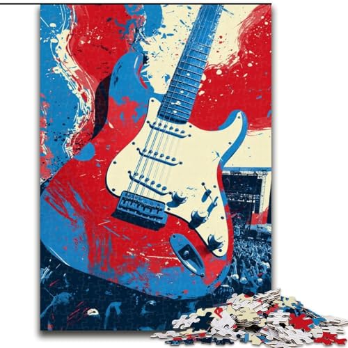 Puzzle 1000 Teile für Teenager, Geschenke, Kunstgitarre, für Lernspiele, Herausforderungsspielzeug, einzigartige Heimdekoration und Geschenke (Größe 50x75cm) von MLADSOEHK