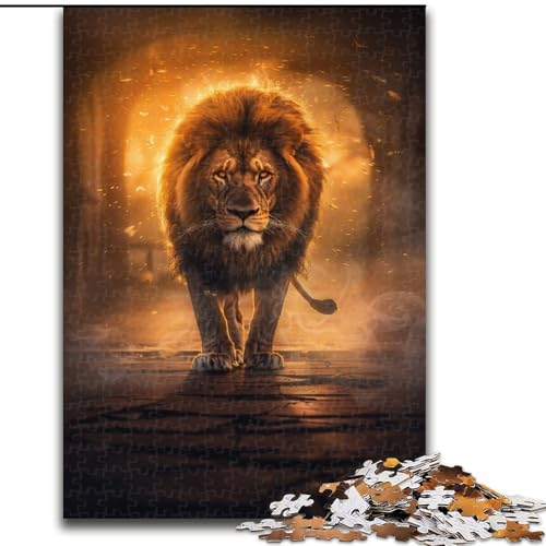 Puzzle 1000 Teile für Teenager, Geschenke, Löwe, für Lernspiele, Herausforderungsspielzeug, einzigartige Heimdekoration und Geschenke (Größe 50x75cm) von MLADSOEHK