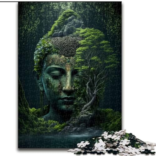 Puzzle 1000 Teile für Teenager, Geschenke für Buddha in der Natur, für Lernspiele, Herausforderungsspielzeug, einzigartige Heimdekoration und Geschenke (Größe 26x38cm) von MLADSOEHK