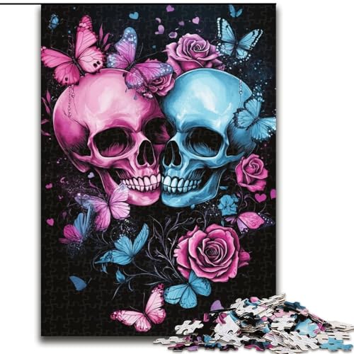 Puzzle 1000 Teile für Teenager, Geschenke für Schmetterlingsschädel, für Lernspiele, Herausforderungsspielzeug, einzigartige Heimdekoration und Geschenke (Größe 50x75cm) von MLADSOEHK
