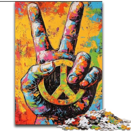 Puzzle 1000 Teile für Teenager, Graffiti, Retro, Pop-Art, Hand, Spiele, Spielzeug, Geschenk, einzigartige Geburtstags- und Geschenkideen für Kinder ab 14 Jahren (Größe 26x38cm) von MLADSOEHK