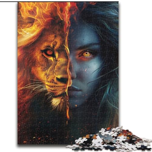 Puzzle 1000 Teile für Teenager, Löwe-Frau, Spiele, Spielzeug, Geschenk, einzigartige Geburtstags- und Geschenkideen für Kinder ab 14 Jahren (Größe 50x75cm) von MLADSOEHK