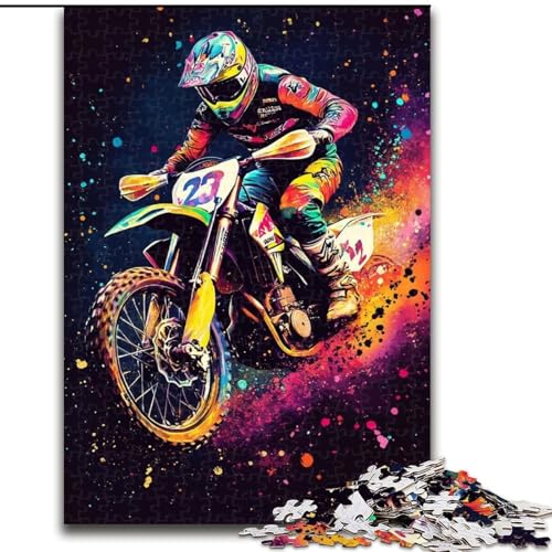 Puzzle 1000 Teile für Teenager, Motorrad, für Kinder ab 14 Jahren, jedes Teil ist einzigartig – lustiges und herausforderndes Spiel für die ganze Familie, tolles Geschenk (Größe 50x75cm) von MLADSOEHK