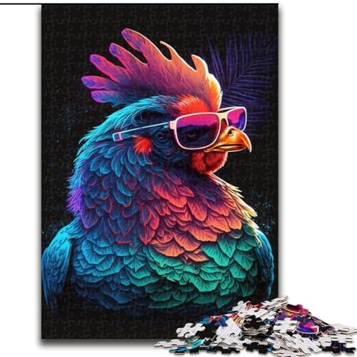 Puzzle 1000 Teile für Teenager, Neon-Hahn, Spiele, Spielzeug, Geschenk, einzigartige Geburtstags- und Geschenkideen für Kinder ab 14 Jahren (Größe 26x38cm) von MLADSOEHK