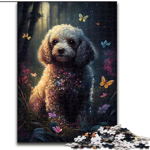 Puzzle 1000 Teile für Teenager, Pudel und Schmetterling, Spiele, Spielzeug, Geschenk, einzigartige Geburtstags- und Geschenkideen für Kinder ab 14 Jahren (Größe 50x75cm) von MLADSOEHK