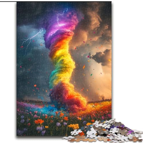 Puzzle 1000 Teile für Teenager, Regenbogen-Tornado, als Lernspiel, Herausforderungsspielzeug, einzigartige Heimdekoration und Geschenke (Größe 50x75cm) von MLADSOEHK