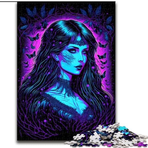 Puzzle 1000 Teile für Teenager, Schwarzlicht-Frau, Spiele, Spielzeug, Geschenk, einzigartige Geburtstags- und Geschenkideen für Kinder ab 14 Jahren (Größe 50x75cm) von MLADSOEHK