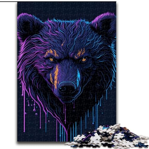 Puzzle 1000 Teile für Teenager, Splash Bear Dripping, Spiele, Spielzeug, Geschenk, einzigartige Geburtstags- und Geschenkideen für Kinder ab 14 Jahren (Größe 50x75cm) von MLADSOEHK