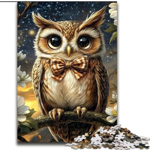 Puzzle 1000 Teile für Teenager, Tier-Eule, für 14+, für Familienspaß & Spieleabend, Künstlersammlung, Bildende Kunst (Größe 26x38cm) von MLADSOEHK