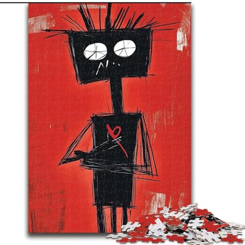 Puzzle 1000 Teile für Teenager, Totenkopf im Basquiat-Stil, für 14+, für Familienspaß & Spieleabend, Künstlersammlung, Bildende Kunst (Größe 26x38cm) von MLADSOEHK