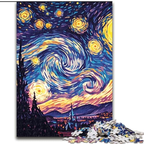 Puzzle 1000 Teile für Teenager, Van Gogh Nachthimmel, Spiele, Spielzeug, Geschenk, einzigartige Geburtstags- und Geschenkideen für Kinder ab 14 Jahren (Größe 50x75cm) von MLADSOEHK