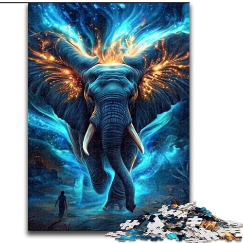 Puzzle 1000 Teile für Teenager, Weltraumelefanten, Spiele, Spielzeug, Geschenk, einzigartige Geburtstags- und Geschenkideen für Kinder ab 14 Jahren (Größe 50x75cm) von MLADSOEHK