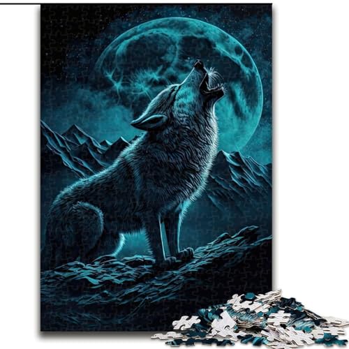 Puzzle 1000 Teile für Teenager, Wölfe unter dem Vollmond, Spiele, Spielzeug, Geschenk, einzigartige Geburtstags- und Geschenkideen für Kinder ab 14 Jahren (Größe 50x75cm) von MLADSOEHK