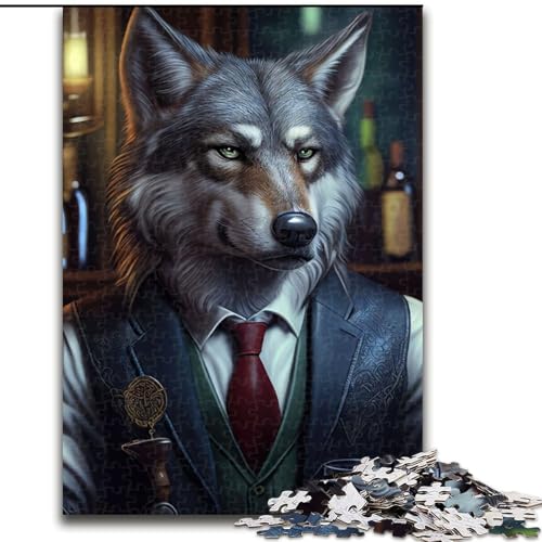 Puzzle 1000 Teile für Teenager, Wolf-Barkeeper-Anzug, Tier, Spiele, Spielzeug, Geschenk, einzigartige Geburtstags- und Geschenkideen für Kinder ab 14 Jahren (Größe 50x75cm) von MLADSOEHK