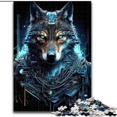 Puzzle 1000 Teile für Teenager, Wolf Cyber, als Lernspiel, Herausforderungsspielzeug, einzigartige Heimdekoration und Geschenke (Größe 26x38cm) von MLADSOEHK