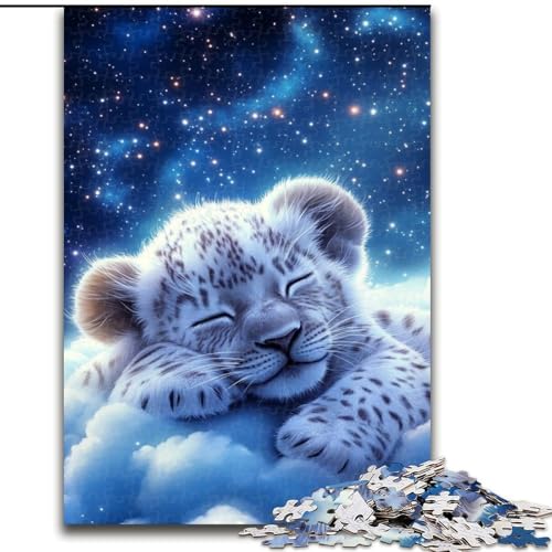 Puzzle 1000 Teile für Teenager, schlafender Löwe, Spiele, Spielzeug, Geschenk, einzigartige Geburtstags- und Geschenkideen für Kinder ab 14 Jahren (Größe 50x75cm) von MLADSOEHK