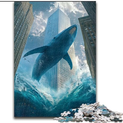 Puzzle 1000 Teile für Teenager City Shark, für 14+ Für Familienspaß & Spieleabend Künstlersammlung, Bildende Kunst (Größe 26x38cm) von MLADSOEHK