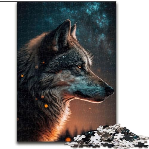 Puzzle 1000 Teile für Teenager EIN Wolf im Sternenhimmel, Spiele, Spielzeug, Geschenk, einzigartige Geburtstags- und Geschenkideen für Kinder ab 14 Jahren (Größe 26x38cm) von MLADSOEHK