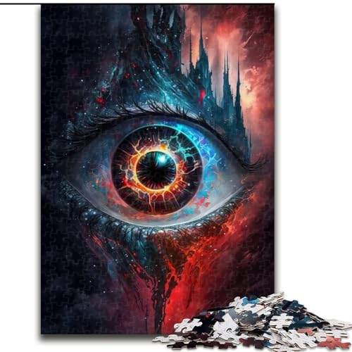 Puzzle 1000 Teile für Teenager-Geschenke, Cosmic Red Eye, für Lernspiele, Herausforderungsspielzeug, einzigartige Heimdekoration und Geschenke (Größe 26x38cm) von MLADSOEHK