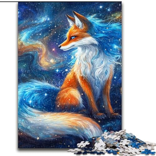 Puzzle 1000 Teile für Teenager-Geschenke, geheimnisvoller Fuchs, für Lernspiele, Herausforderungsspielzeug, einzigartige Heimdekoration und Geschenke (Größe 26x38cm) von MLADSOEHK
