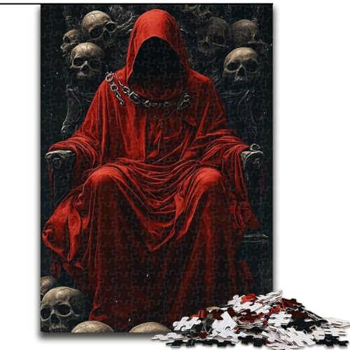 Puzzle 1000 Teile für Teenager-Geschenke, roter Totenkopf, Spielspielzeug, jedes Teil ist einzigartig – anspruchsvolles Familienspiel für 14-Jährige (Größe 26x38cm) von MLADSOEHK