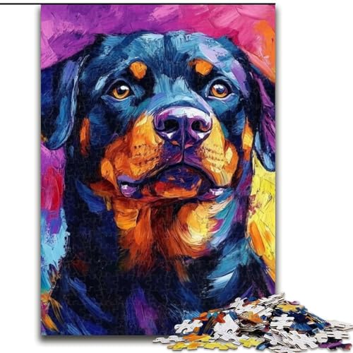 Puzzle 1000 Teile für Teenager Rottweiler, Spiele, Spielzeug, Geschenk, einzigartige Geburtstags- und Geschenkideen für Kinder ab 14 Jahren (Größe 26x38cm) von MLADSOEHK