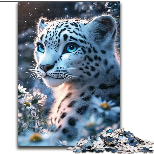 Puzzle 1000 Teile für Teenager Schneeleopard, Spiele, Spielzeug, Geschenk, einzigartige Geburtstags- und Geschenkideen für Kinder ab 14 Jahren (Größe 26x38cm) von MLADSOEHK