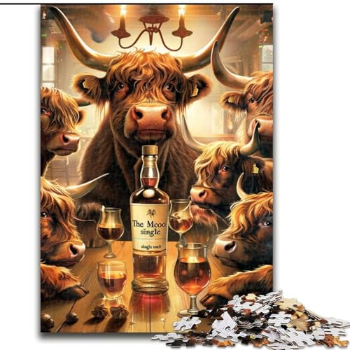 Puzzle 1000 Teile für Teenager Yak, Spiele, Spielzeug, Geschenk, einzigartige Geburtstags- und Geschenkideen für Kinder ab 14 Jahren (Größe 26x38cm) von MLADSOEHK