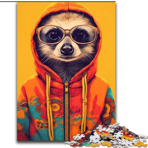Puzzle für Erwachsene, 1000 Erdmännchen-Puzzle mit Kapuze, anspruchsvolles Denkspiel, Familienaktivität, Heimdekoration, (Größe: 26x38cm) von MLADSOEHK