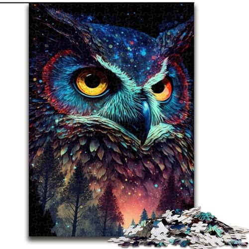 Puzzle für Erwachsene, 1000 Eulen-Puzzle, anspruchsvolles Denkspiel, Familienaktivität, Heimdekoration, (Größe: 50x75cm) von MLADSOEHK