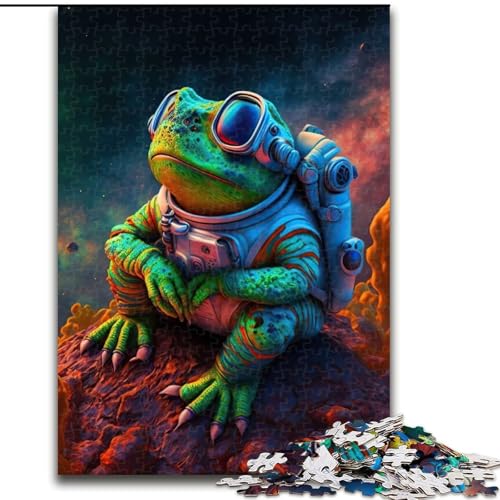 Puzzle für Erwachsene, 1000 Frosch-Weltraum-Astronauten-Puzzle, anspruchsvolles Denkspiel, Familienaktivität, Heimdekoration, (Größe: 50x75cm) von MLADSOEHK