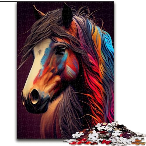 Puzzle für Erwachsene, 1000 Pferde-Popart-Puzzle, anspruchsvolles Denkspiel, Familienaktivität, Heimdekoration, (Größe: 50x75cm) von MLADSOEHK