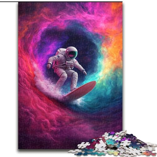 Puzzle für Erwachsene, 1000 Puzzles, Astronauten-Surfen, Familienunterhaltungsspielzeug, ganze Familie, ab 14 Jahren (Größe 50x75cm) von MLADSOEHK