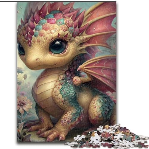 Puzzle für Erwachsene, 1000 Puzzles, Baby-Drache, Familienunterhaltungsspielzeug, ganze Familie, ab 14 Jahren (Größe 26x38cm) von MLADSOEHK