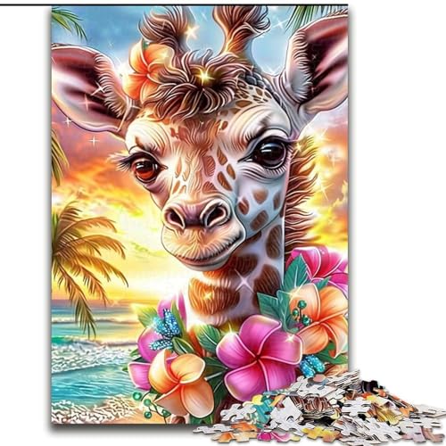 Puzzle für Erwachsene, 1000 Puzzles, Blumen, Giraffe, Familienunterhaltungsspielzeug, ganze Familie, ab 14 Jahren (Größe 26x38cm) von MLADSOEHK