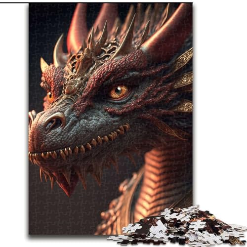Puzzle für Erwachsene, 1000 Puzzles, Drachenkopf III, Familienunterhaltungsspielzeug, ganze Familie, ab 14 Jahren (Größe 26x38cm) von MLADSOEHK