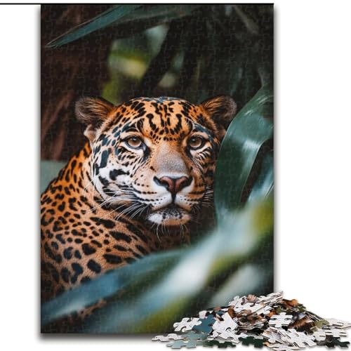 Puzzle für Erwachsene, 1000 Puzzles, Dschungelleopard, Familienunterhaltungsspielzeug, ganze Familie, ab 14 Jahren (Größe 50x75cm) von MLADSOEHK