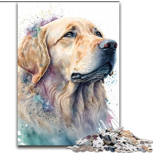 Puzzle für Erwachsene, 1000 Puzzles, Golden Retriever, Familienunterhaltungsspielzeug, ganze Familie, ab 14 Jahren (Größe 50x75cm) von MLADSOEHK